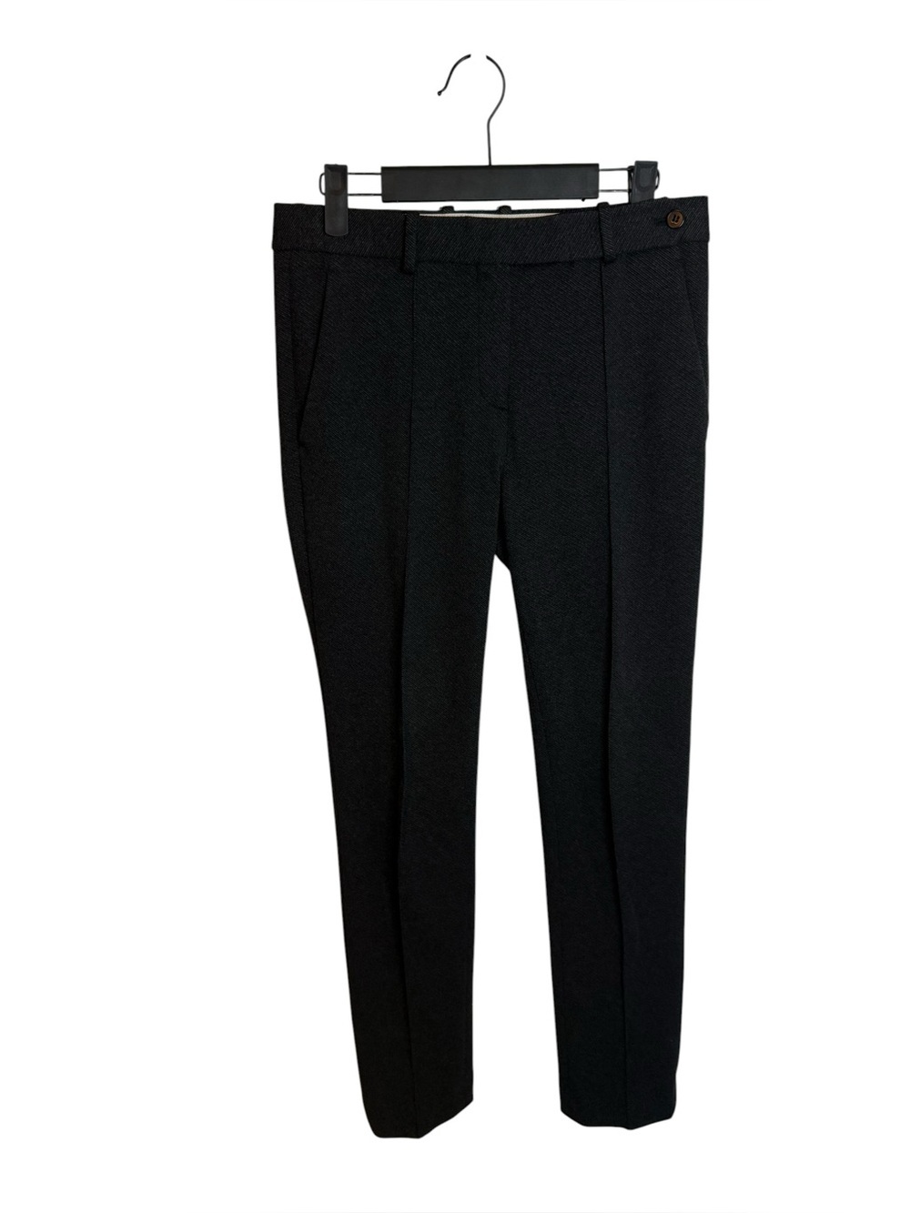 Theory Charcoal Gray Knit Twill Pintuck Pants